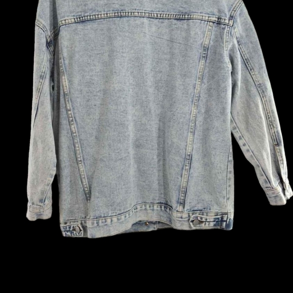 Men's Light Blue Shein Distressed Denim Jean/ Jeans Jacket Size Large - Picture 2 of 3